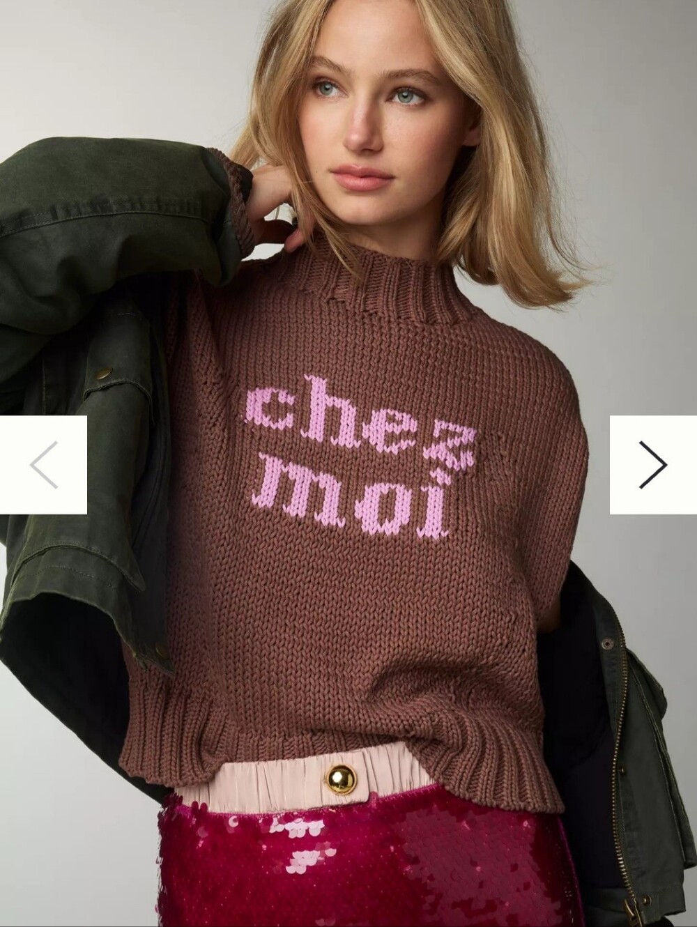 NWOT Maeve Chez Moi Brown Knit Sweater